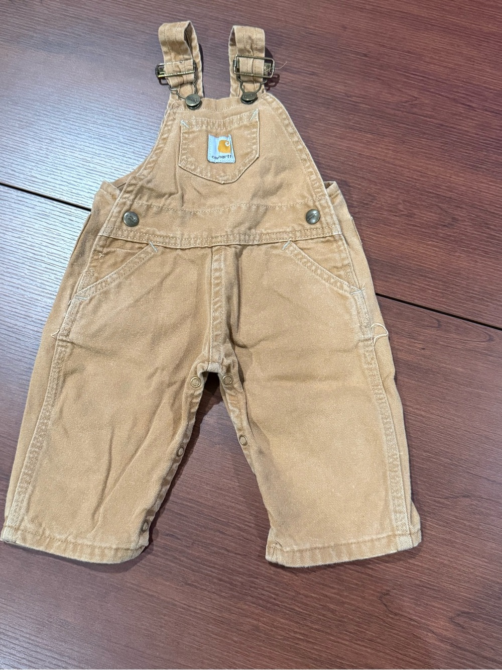 Carhartt Baby Overalls Size  6 Months| Brown Canvas Bib Overalls
